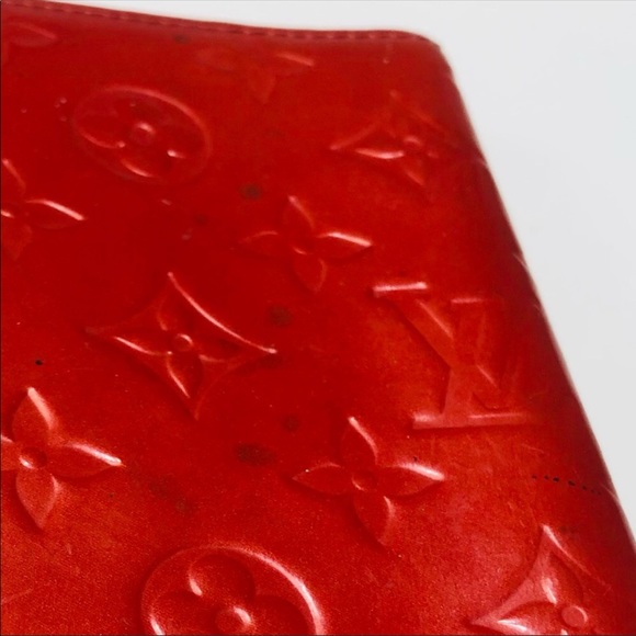 GENUINE LOUIS VUITTON Red Vernis Notebook Agenda Cover PM - Picture 6 of 12